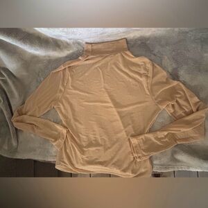 Kate Kasin Women's Tan Sheer Long Sleeve Top Size Large